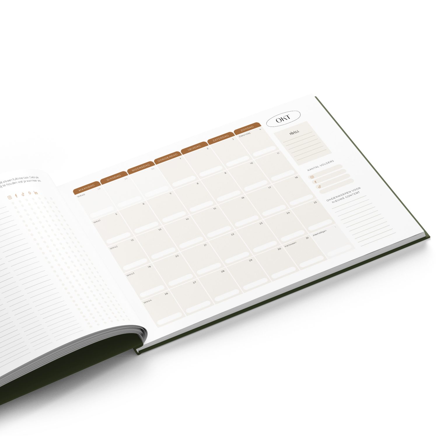 Viewfinder fotografie agenda – maandoverzicht en doelenpagina voor fotografen